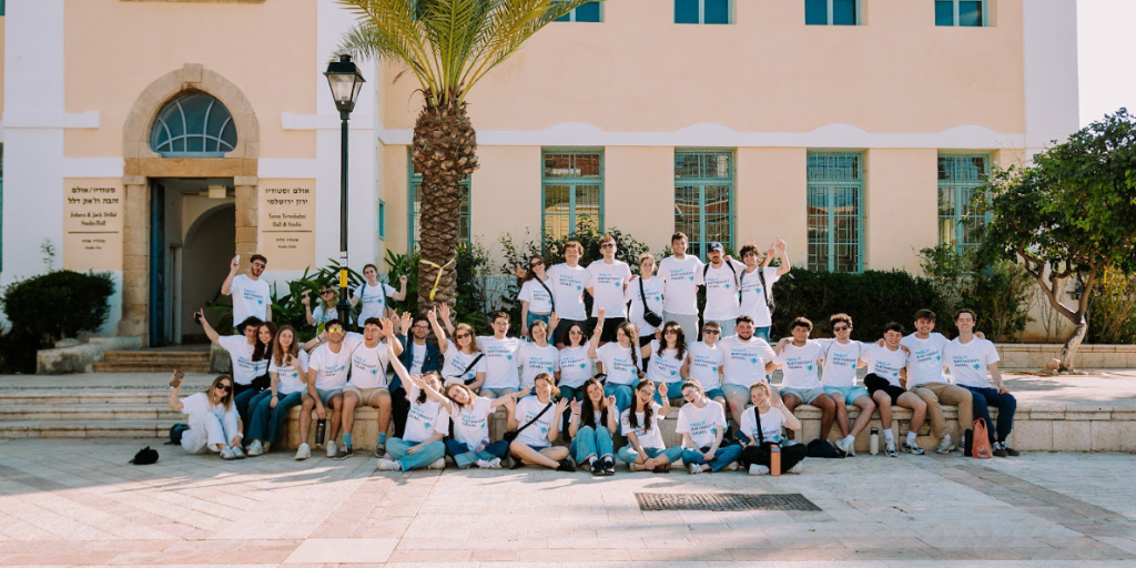 Birthright Israel participants gathered in Israel