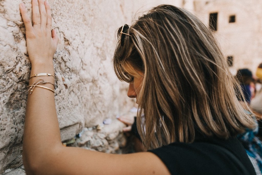 A quiet moment of reflection at the Western Wall, Jerusalem